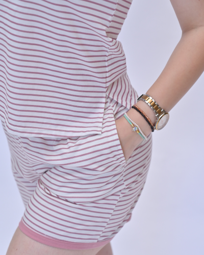 Pyjashort Rayé Rose