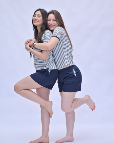 Pyjashort Rayé Bleu