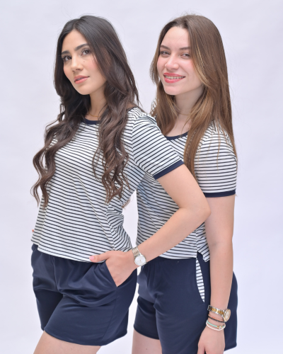 Pyjashort Rayé Bleu