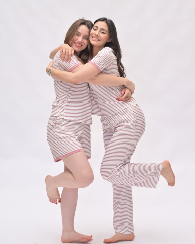 Pyjama Rayé Rose