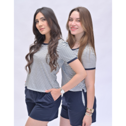 Pyjashort Rayé Bleu