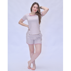 Pyjashort Rayé Rose