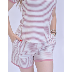 Pyjashort Rayé Rose
