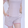 Pyjashort Rayé Rose