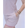 Pyjashort Rayé Rose