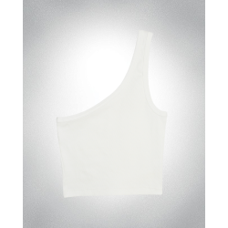 Crop top asymétrique écru